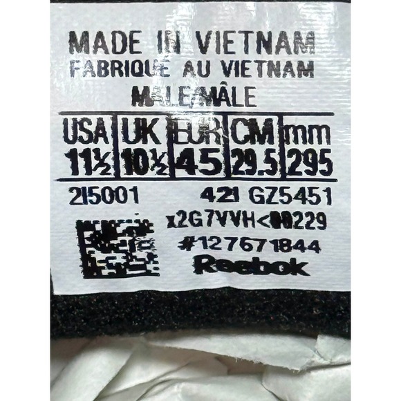 Reebok Classic Memorytech Comfort Footbed Black Leather Sneakers Men's 11.5 - Picture 7 of 7